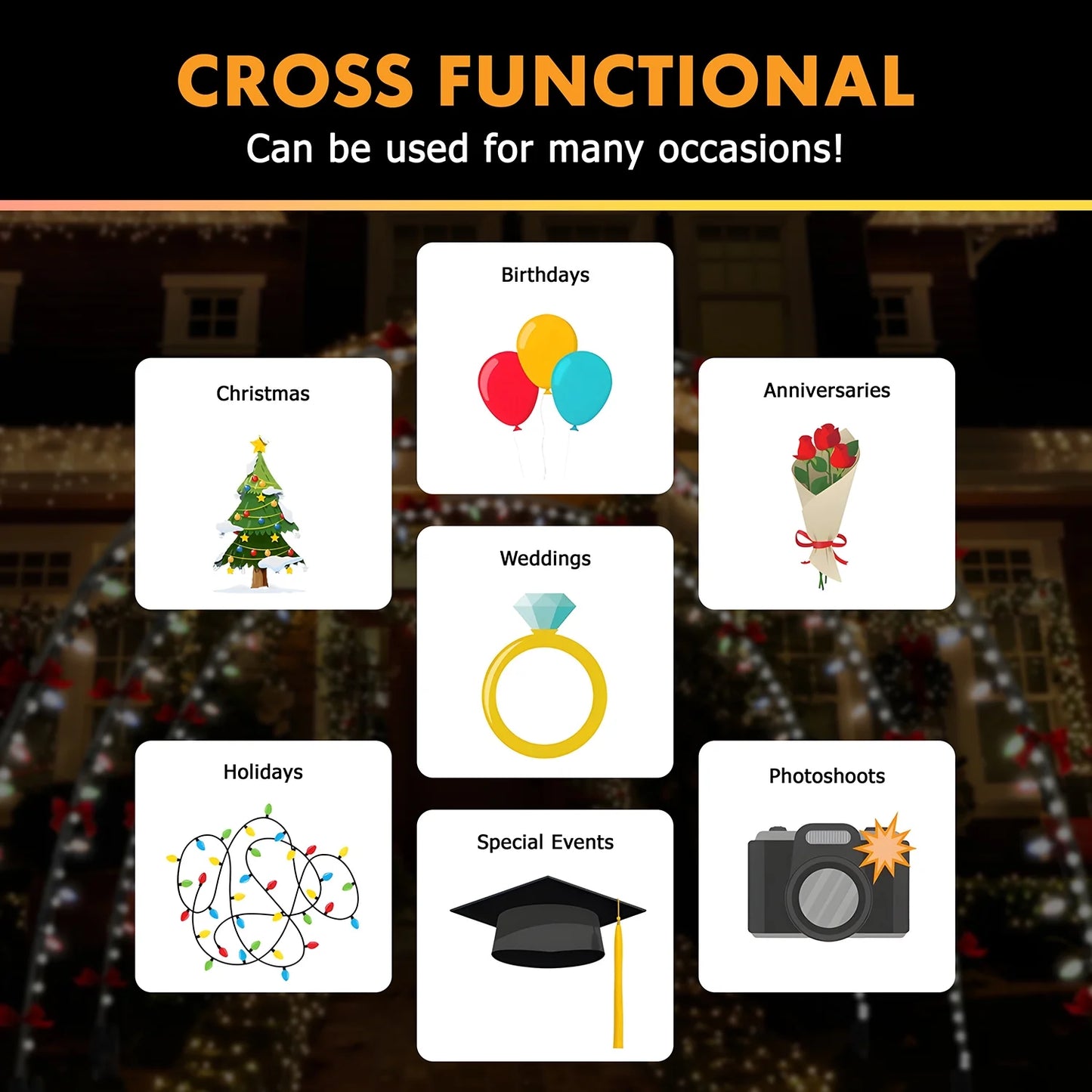 3 Pack 10FT Christmas Light Arch with 8 Modes for Pathway