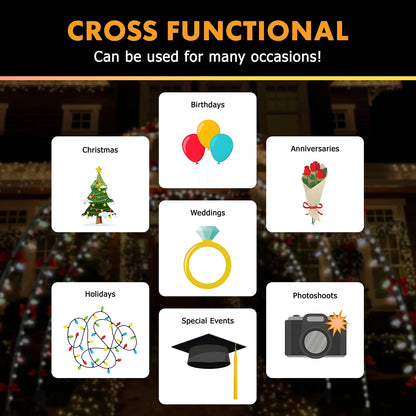 3 Pack 10FT Christmas Light Arch with 8 Modes for Pathway