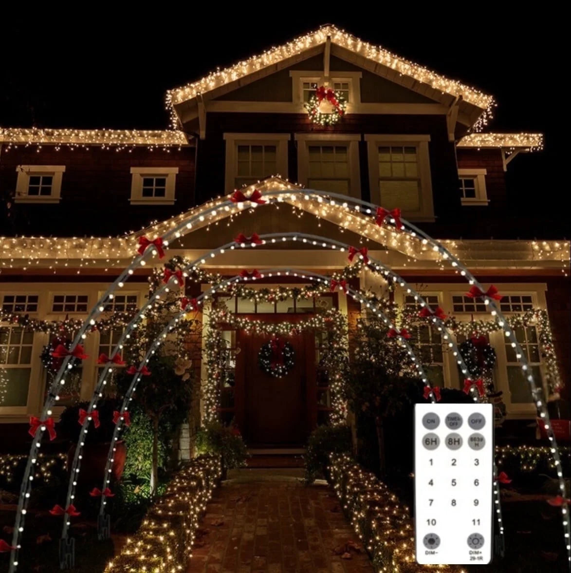 3 Pack 10FT Christmas Light Arch with 8 Modes for Pathway