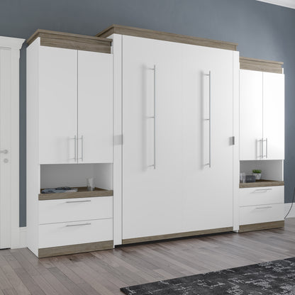 Queen Wall Bed with 2 Storage Cabinets and Nightstands