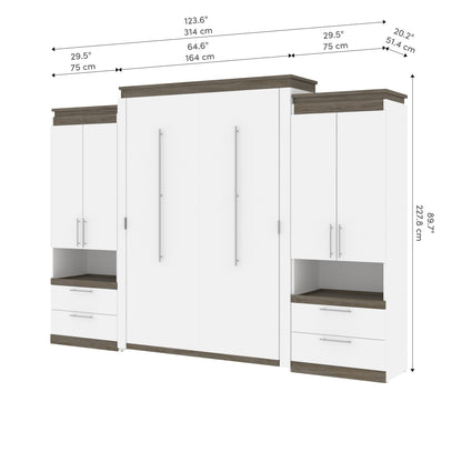 Queen Wall Bed with 2 Storage Cabinets and Nightstands
