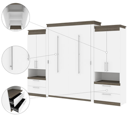 Queen Wall Bed with 2 Storage Cabinets and Nightstands
