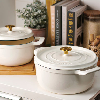 4-Quart & 6-Quart Enameled Cast Iron round Dutch Oven, 2-Pack
