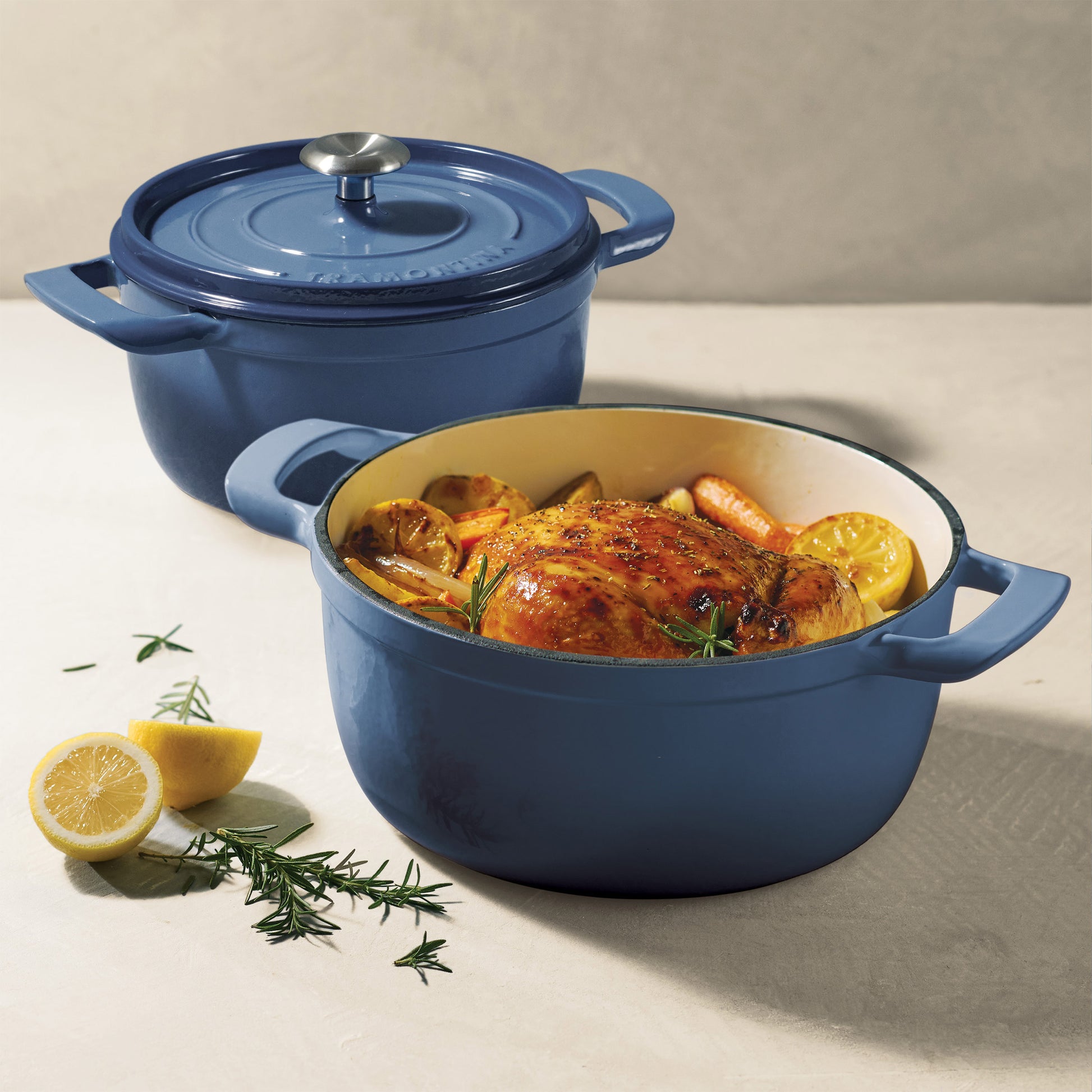 4-Quart & 6-Quart Enameled Cast Iron round Dutch Oven, 2-Pack