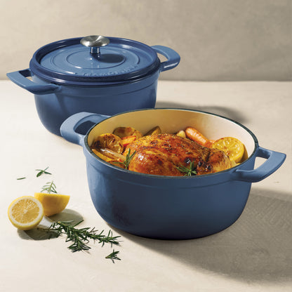 4-Quart & 6-Quart Enameled Cast Iron round Dutch Oven, 2-Pack