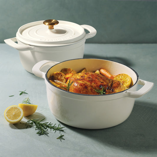4-Quart & 6-Quart Enameled Cast Iron round Dutch Oven, 2-Pack