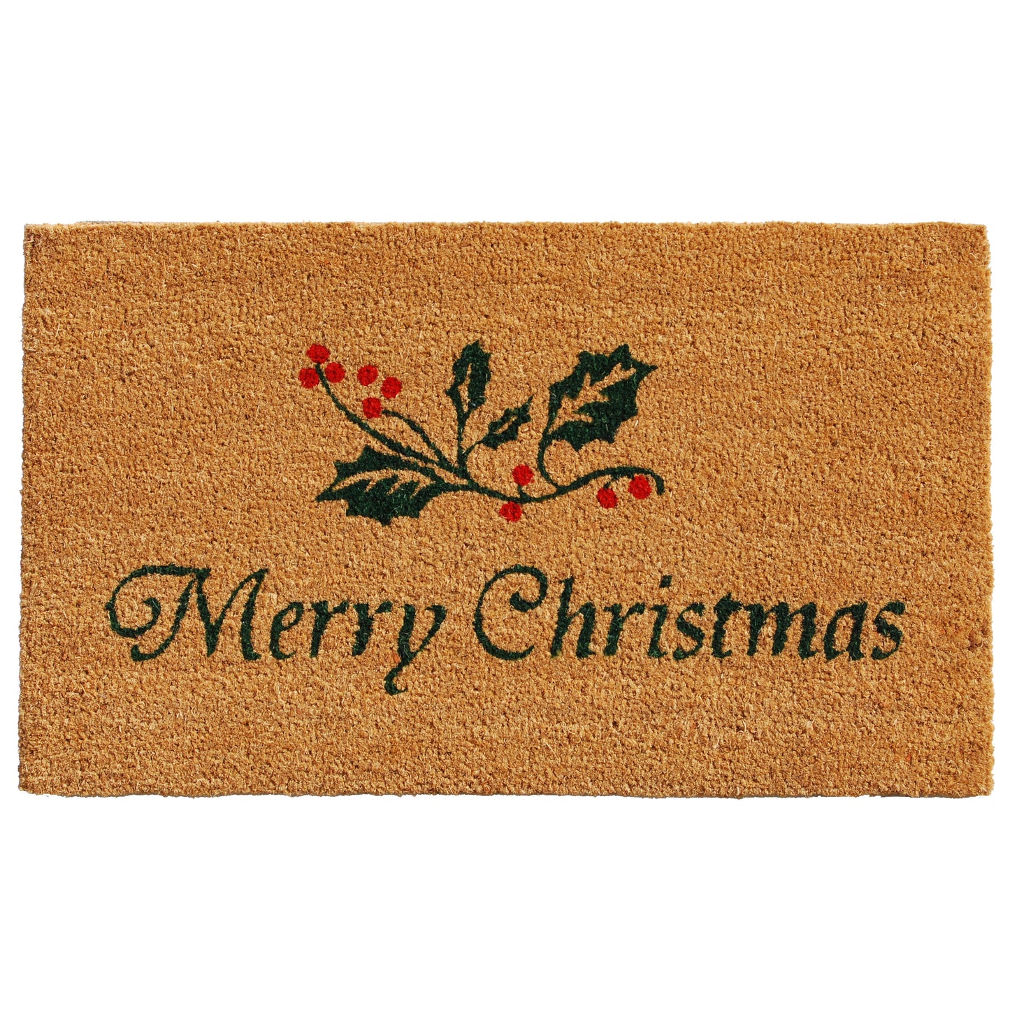Quotes Holidays Multi-Color Coir, Vinyl Outdoor Doormat, 2' X 1'