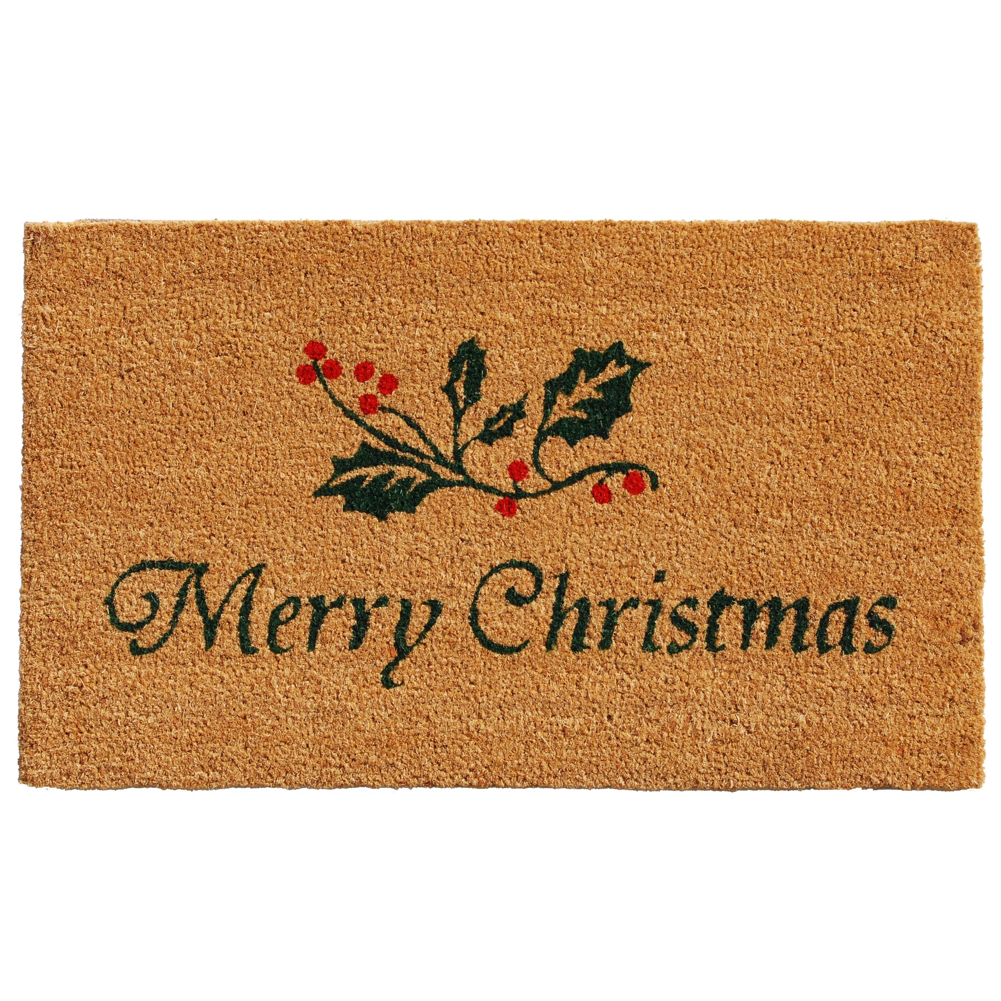 Quotes Holidays Multi-Color Coir, Vinyl Outdoor Doormat, 2' X 1'