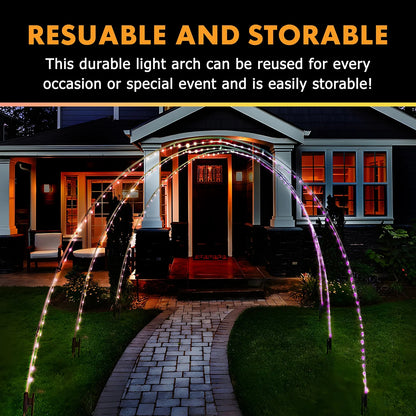 3 Pack 10FT Christmas Light Arch with 8 Modes for Pathway