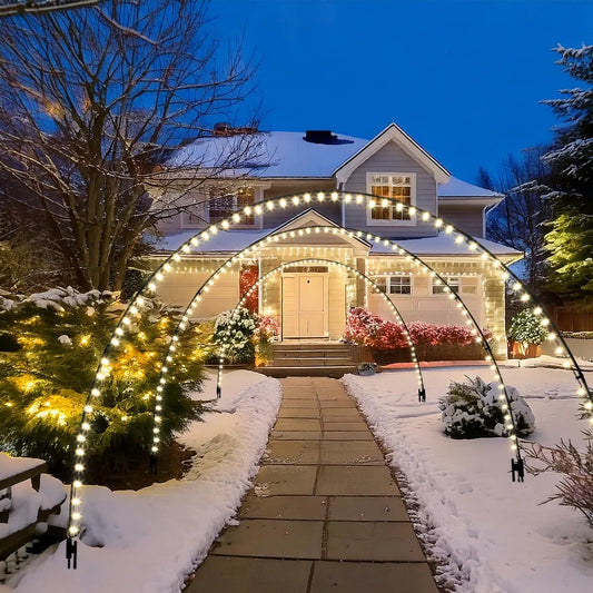 3 Pack 10FT Christmas Light Arch with 8 Modes for Pathway