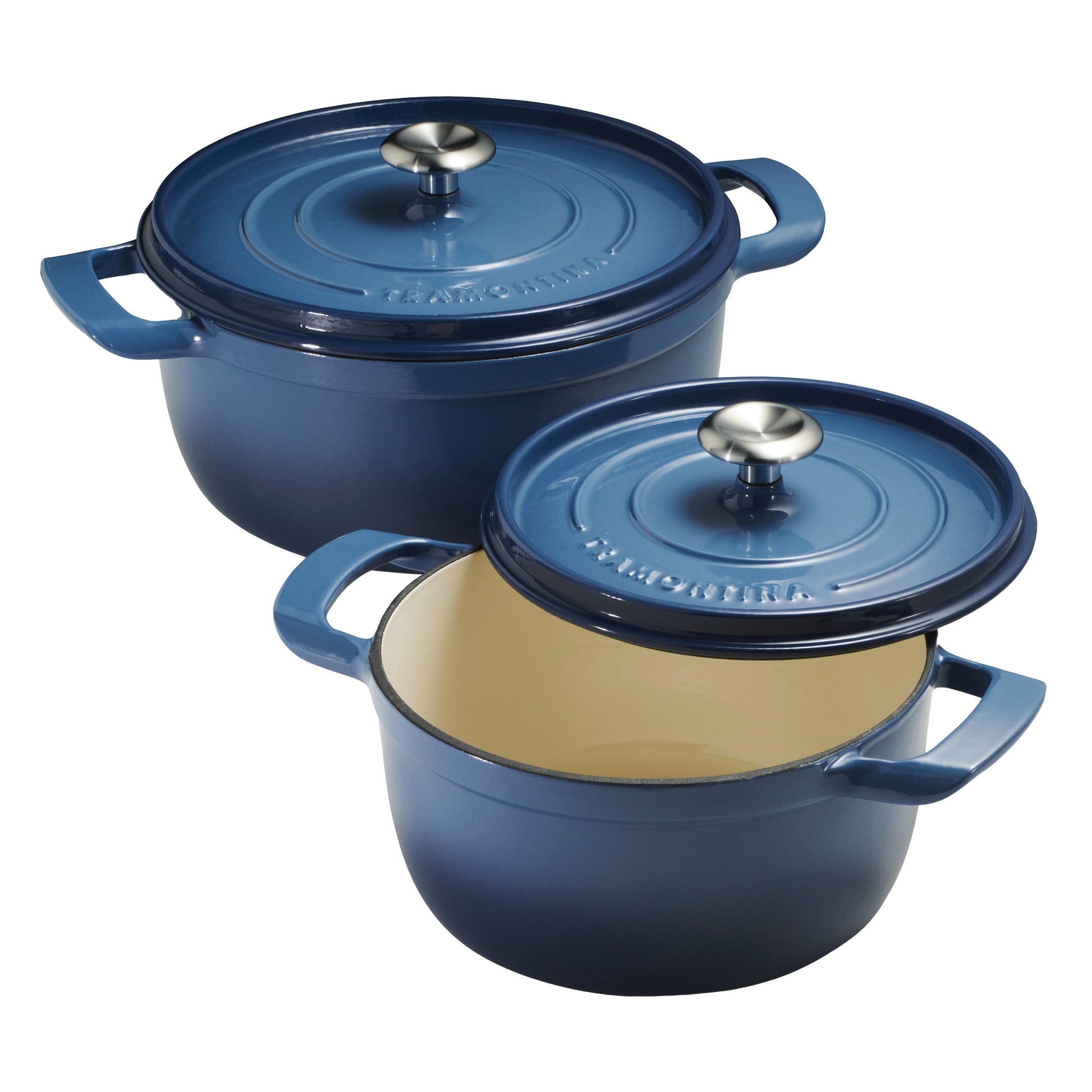 4-Quart & 6-Quart Enameled Cast Iron round Dutch Oven, 2-Pack