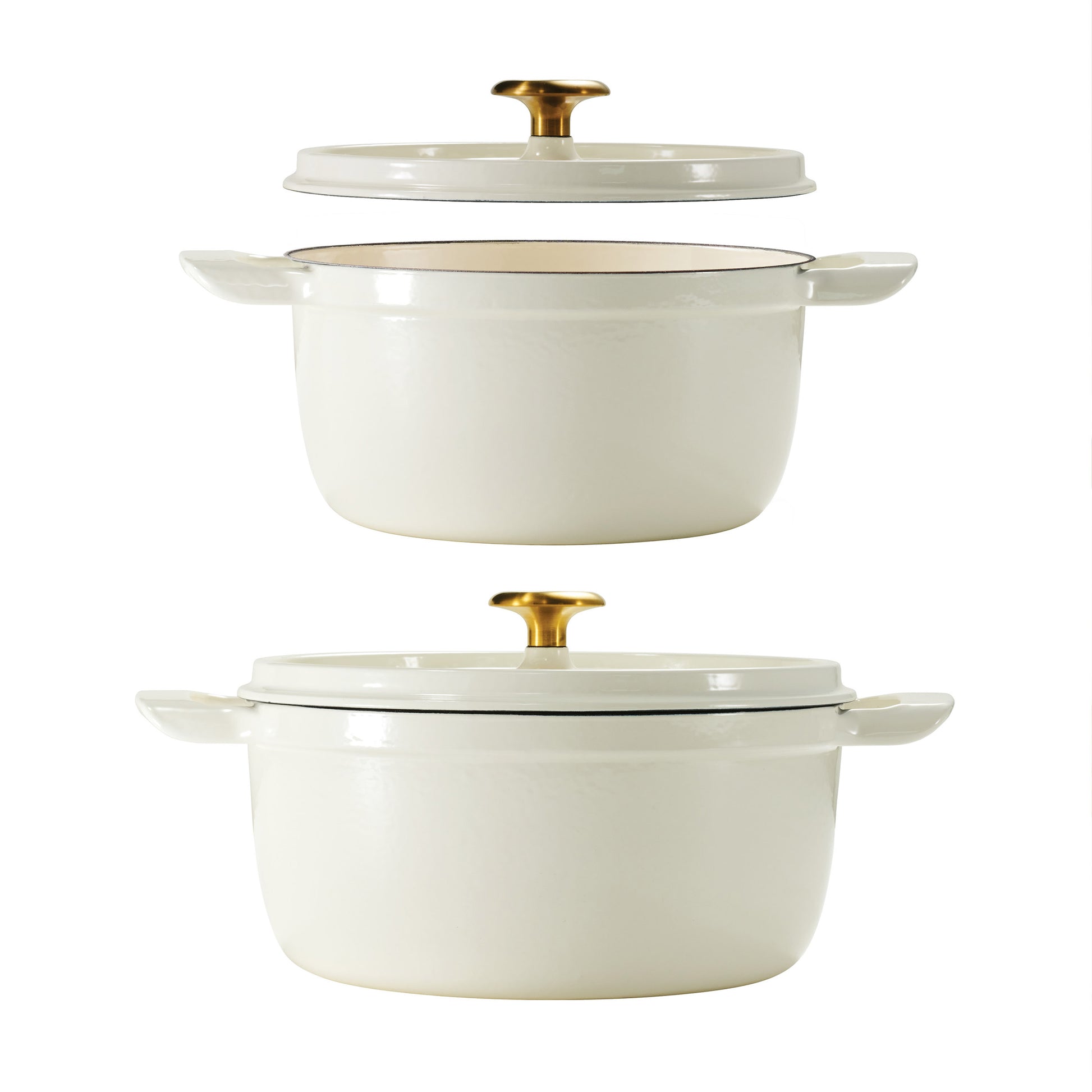 4-Quart & 6-Quart Enameled Cast Iron round Dutch Oven, 2-Pack