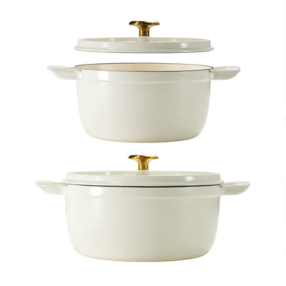 4-Quart & 6-Quart Enameled Cast Iron round Dutch Oven, 2-Pack