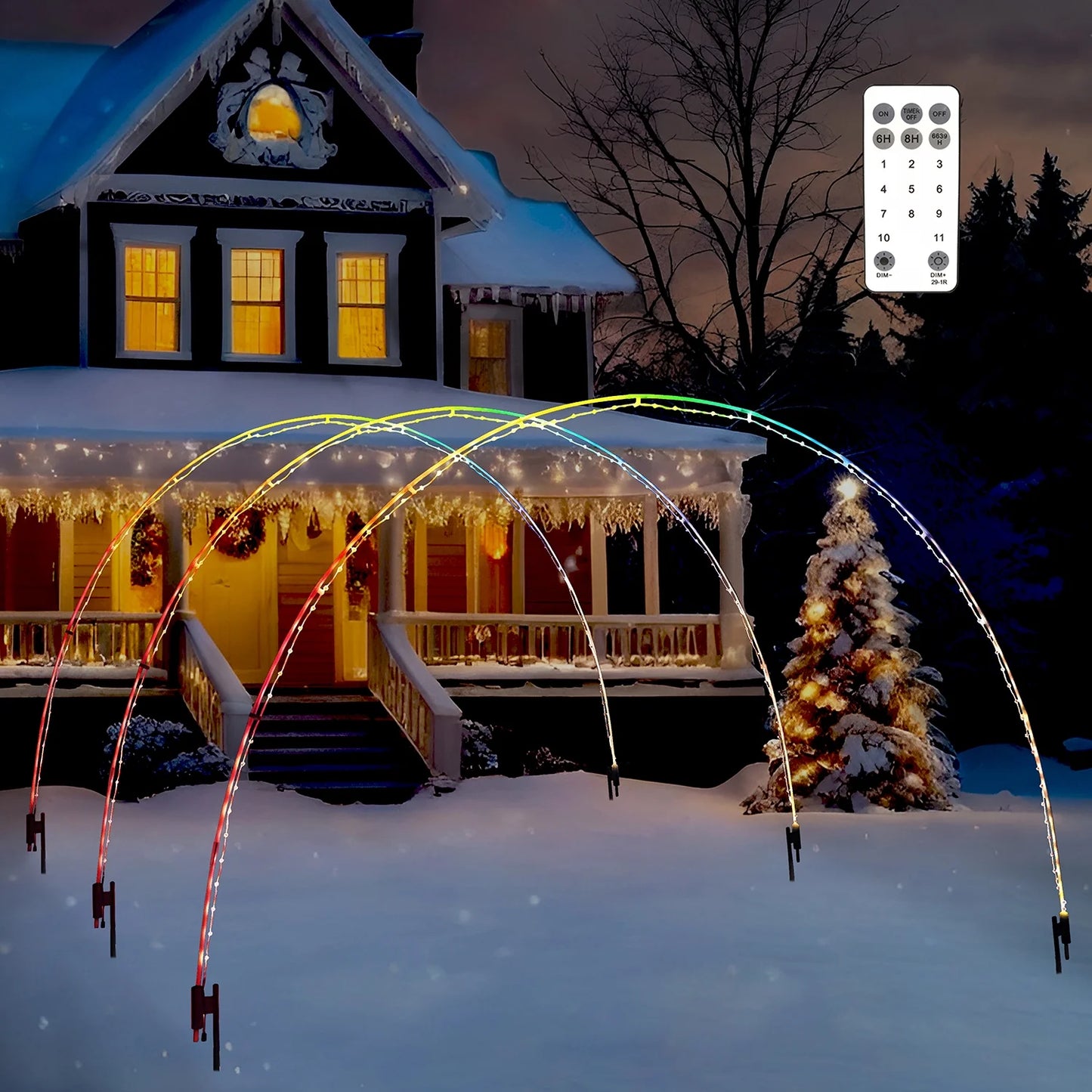 3 Pack 10FT Christmas Light Arch with 8 Modes for Pathway