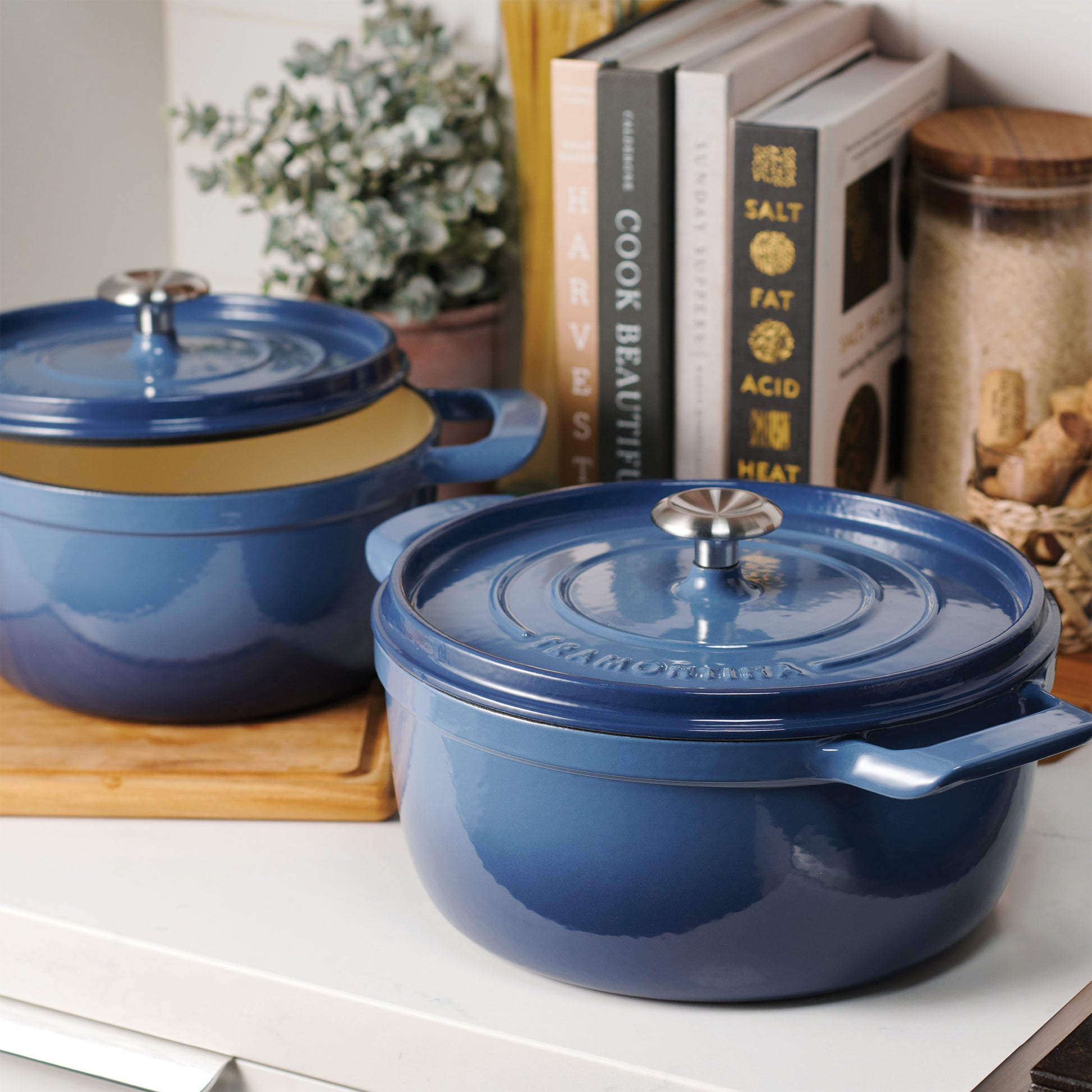 4-Quart & 6-Quart Enameled Cast Iron round Dutch Oven, 2-Pack