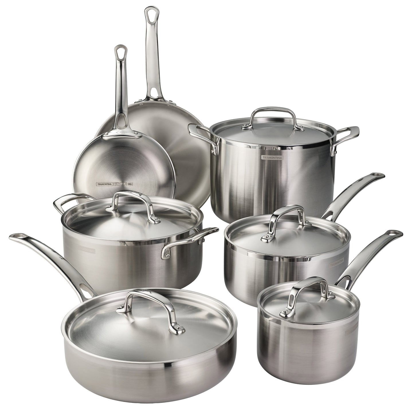 12-Piece Tri-Ply Clad Stainless Steel Cookware Set