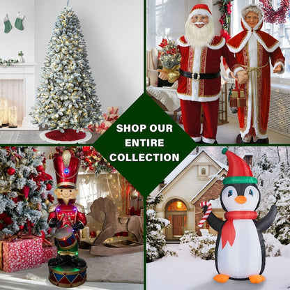4-Feet Pre-Lit Red Artificial Christmas Tree with White LED Lights