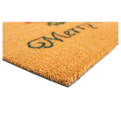Quotes Holidays Multi-Color Coir, Vinyl Outdoor Doormat, 2' X 1'