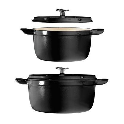 4-Quart & 6-Quart Enameled Cast Iron round Dutch Oven, 2-Pack