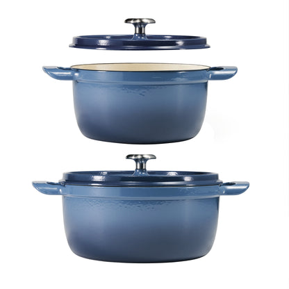 4-Quart & 6-Quart Enameled Cast Iron round Dutch Oven, 2-Pack